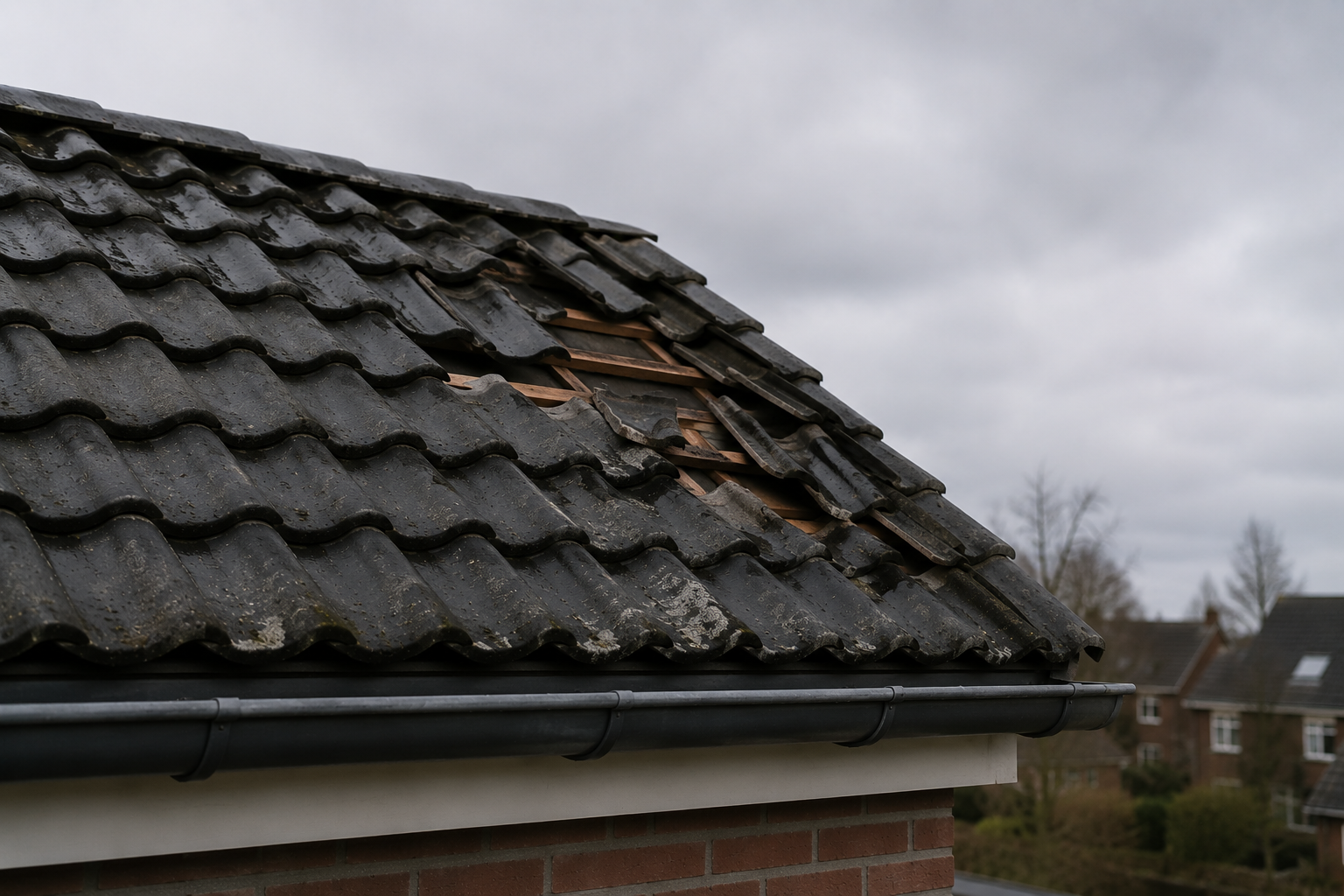Stormschade aan het dak hersteld door Veenstra
