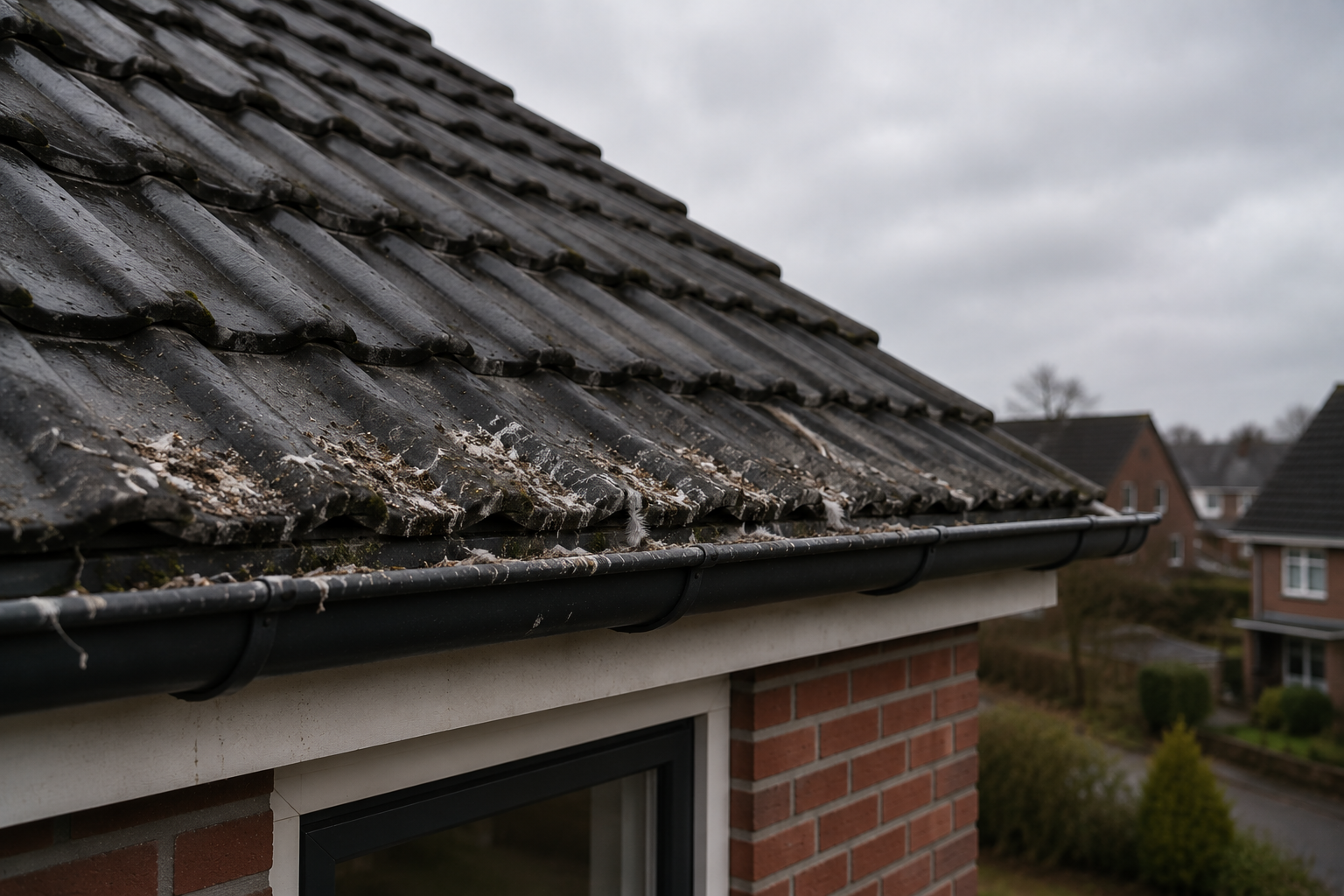 Vogelwering op het dak aangebracht door Veenstra